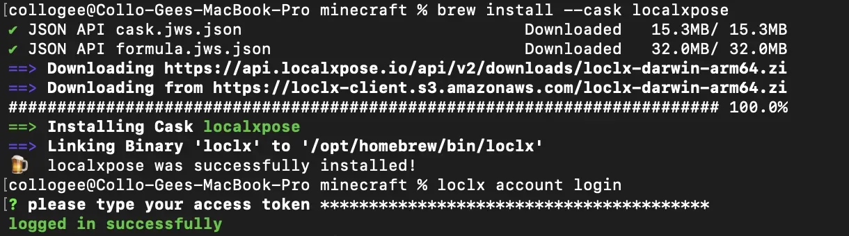 Installing LocalXpose CLI on macOS