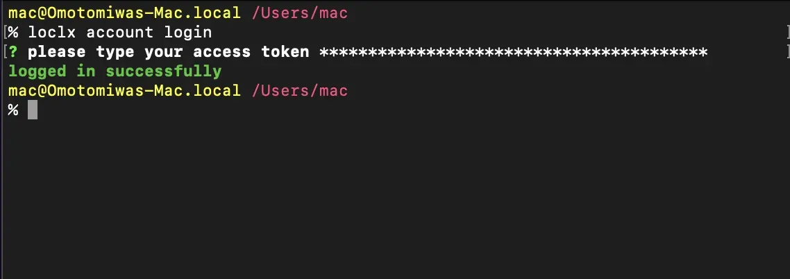 Authenticated loclx client