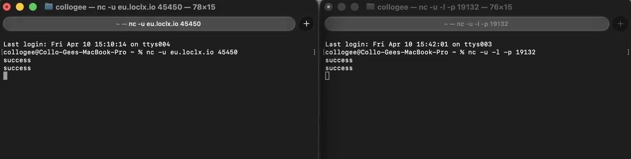 NC tunnel success test