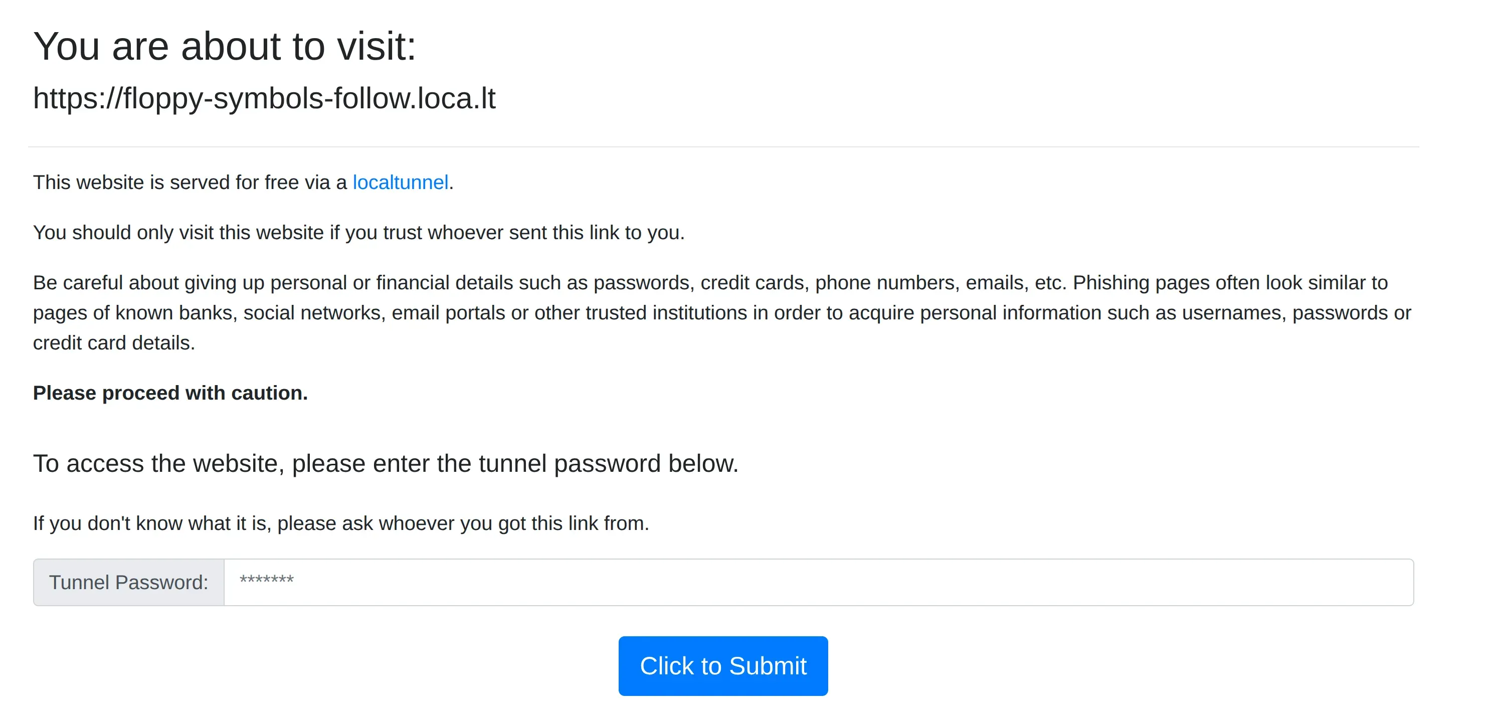 password request