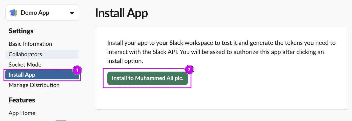 Install Slack app