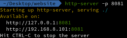 Starting a webserver