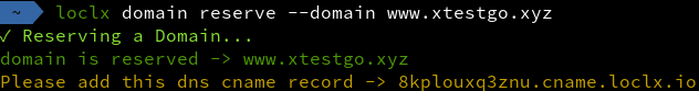 Reserve a domain name using CLI